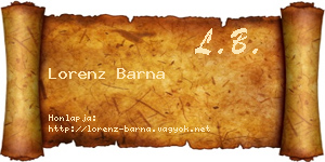 Lorenz Barna névjegykártya
